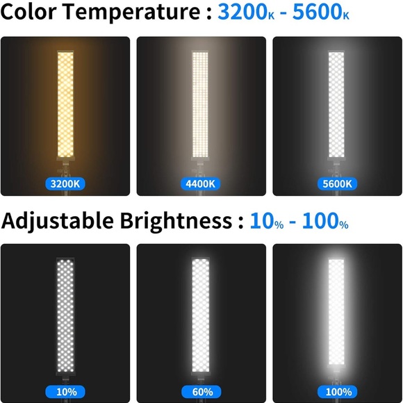 Neewer LED Video Light Stick Kit, 2-Pack Handheld Video Lighting - Picture 3 of 4